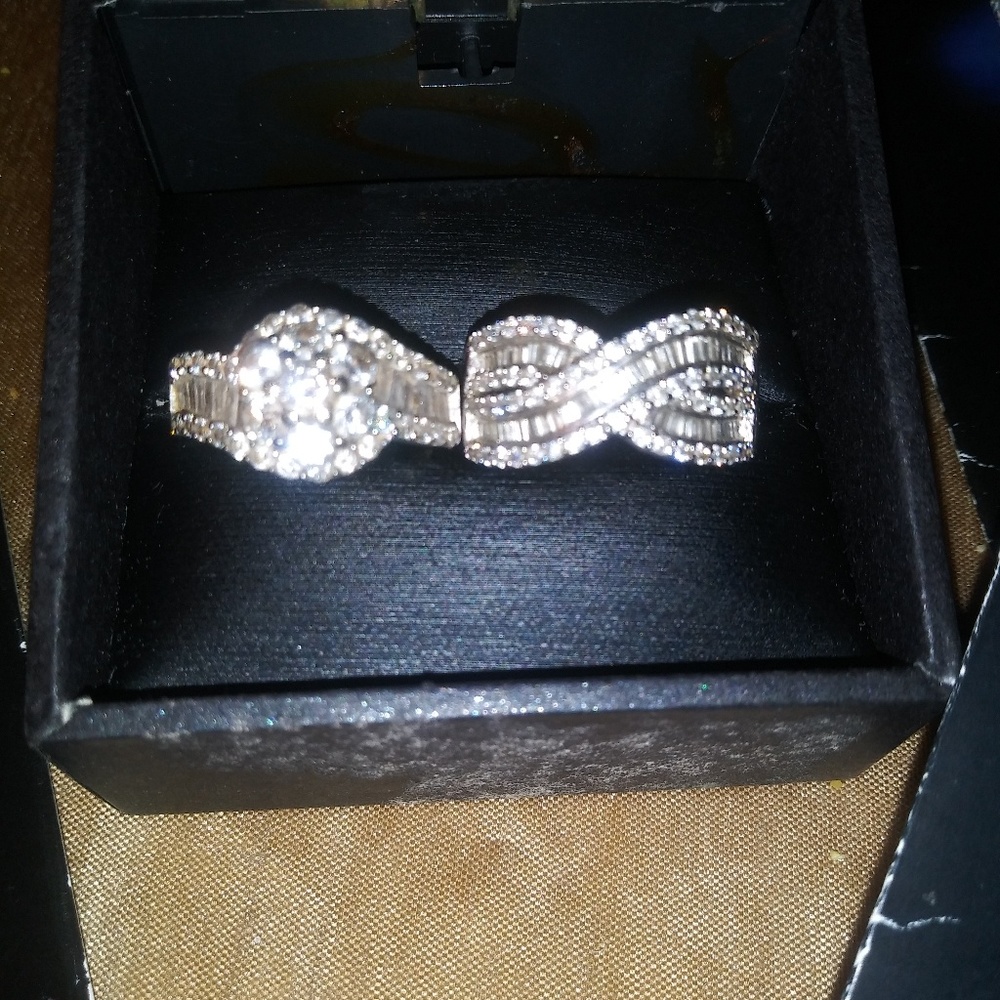 Zales white gold bridal set size 7
